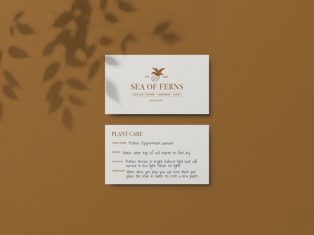 Sea Of Ferns Business & Plant Care Card