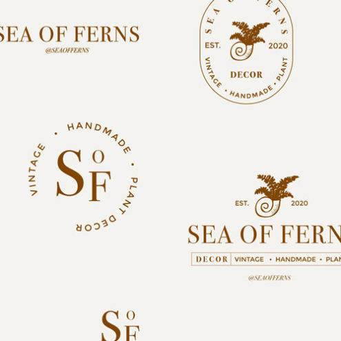 Branding and logo design for Sea of Ferns, a vintage and plant decor company in Belmar, NJ.